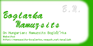 boglarka mamuzsits business card